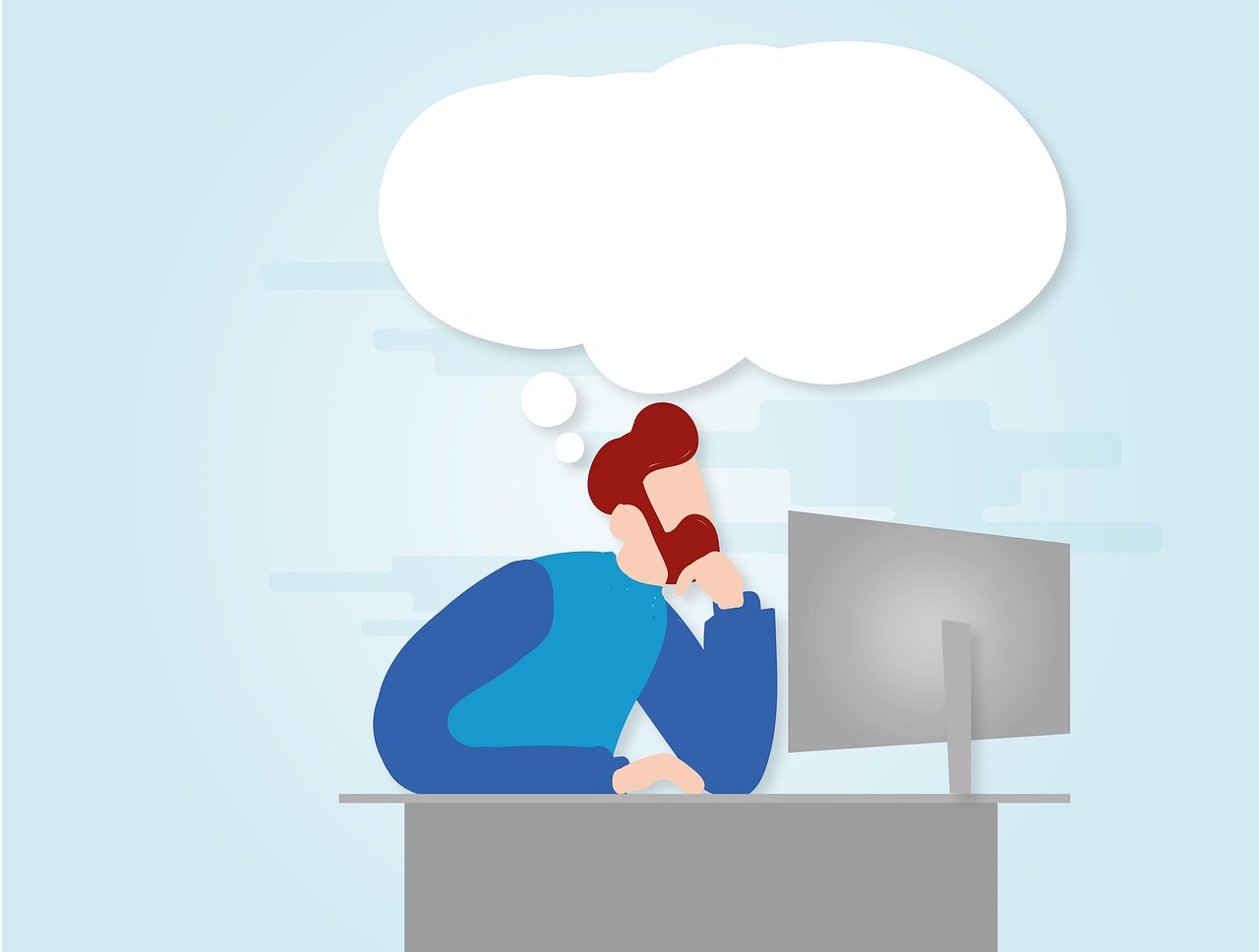 Man, balloon, computer — Learning Online English is Simple and Easier